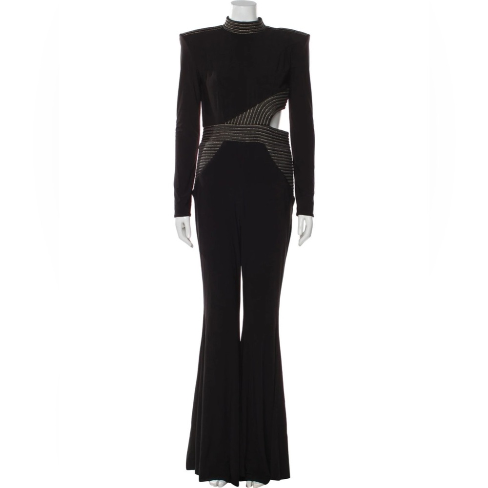 Zhivago Black Jumpsuit with Metallic Embellished Waist